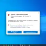 Fehler: Dieser PC erfüllt die Systemanforderungen nicht. Was tun?