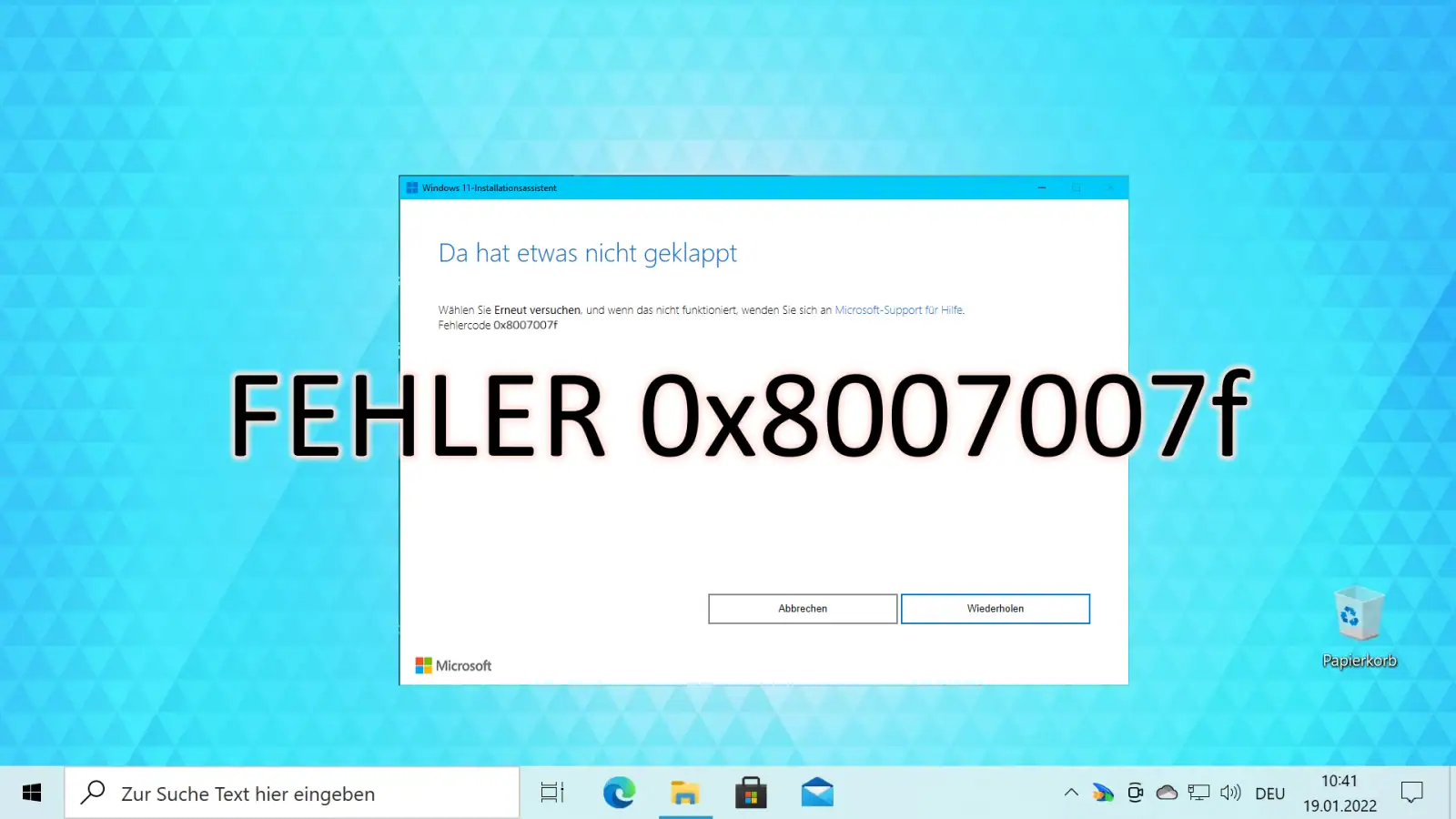 Fehlercode 0x8007007f beim Windows 11 Upgrade