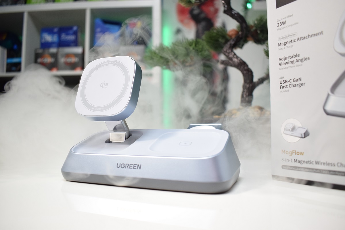 UGREEN MagFlow 3-in-1 Wireless Desktop-Charger 25W im Test iPhone, AirPods & Apple Watch gleichzeitig laden