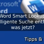 Word Smart Lookup Intelligente Suche entfernt was jetzt