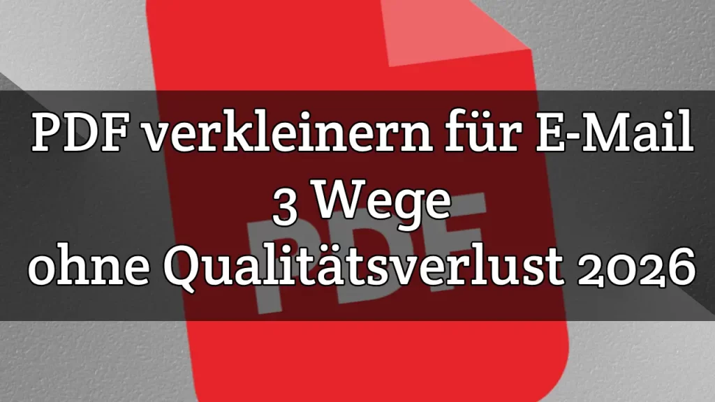 PDF verkleinern für E-Mail: 3 Wege ohne Qualitätsverlust (2026)