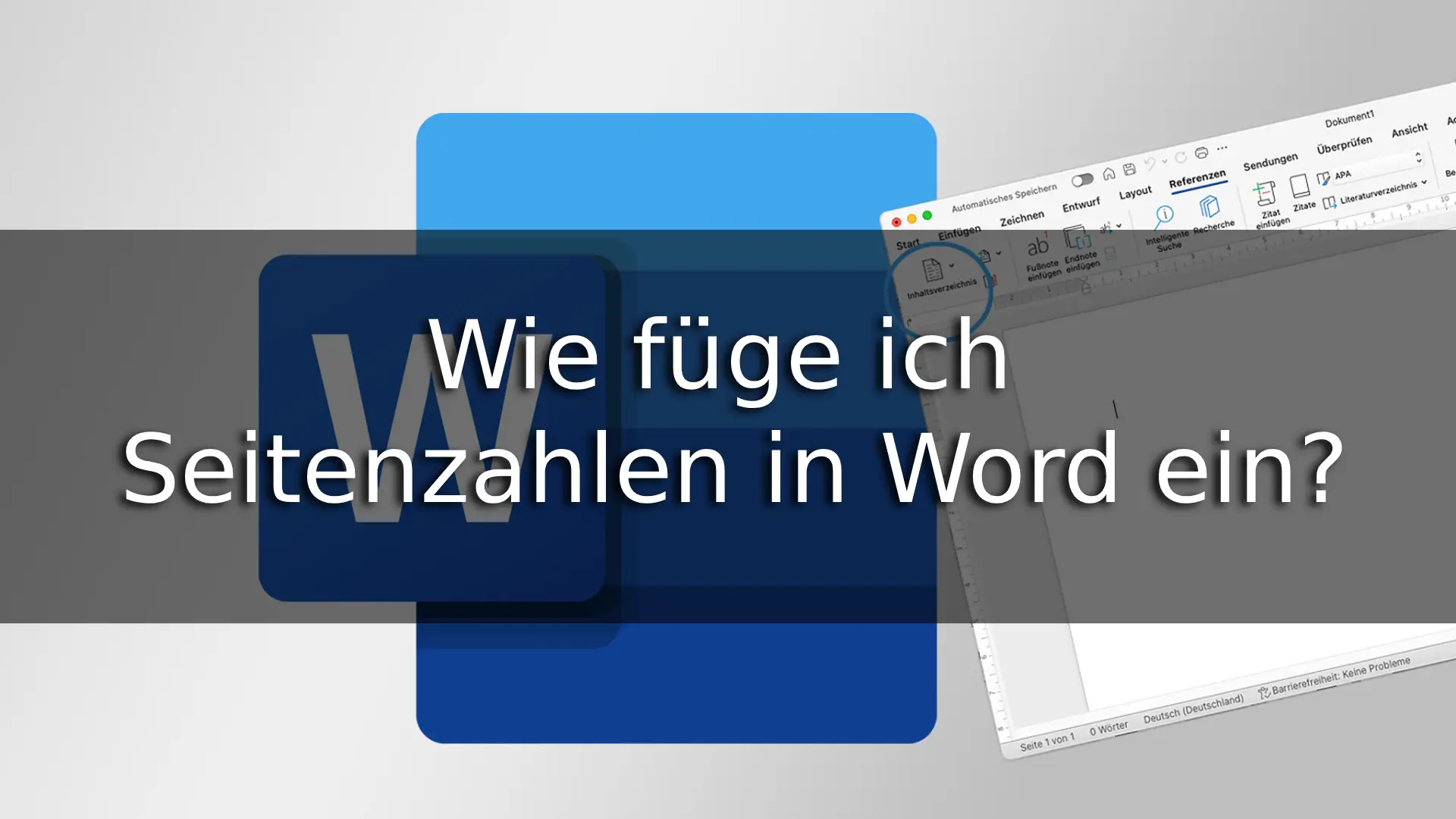 Wie füge ich Seitenzahlen in Word ein?