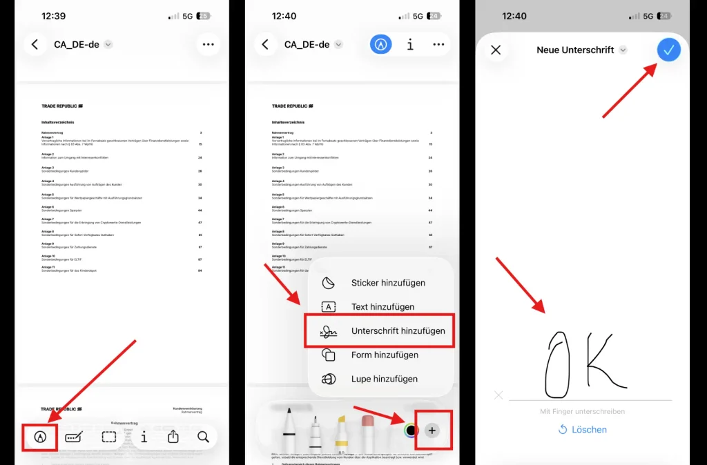 iPhone Unterschrift erstellen