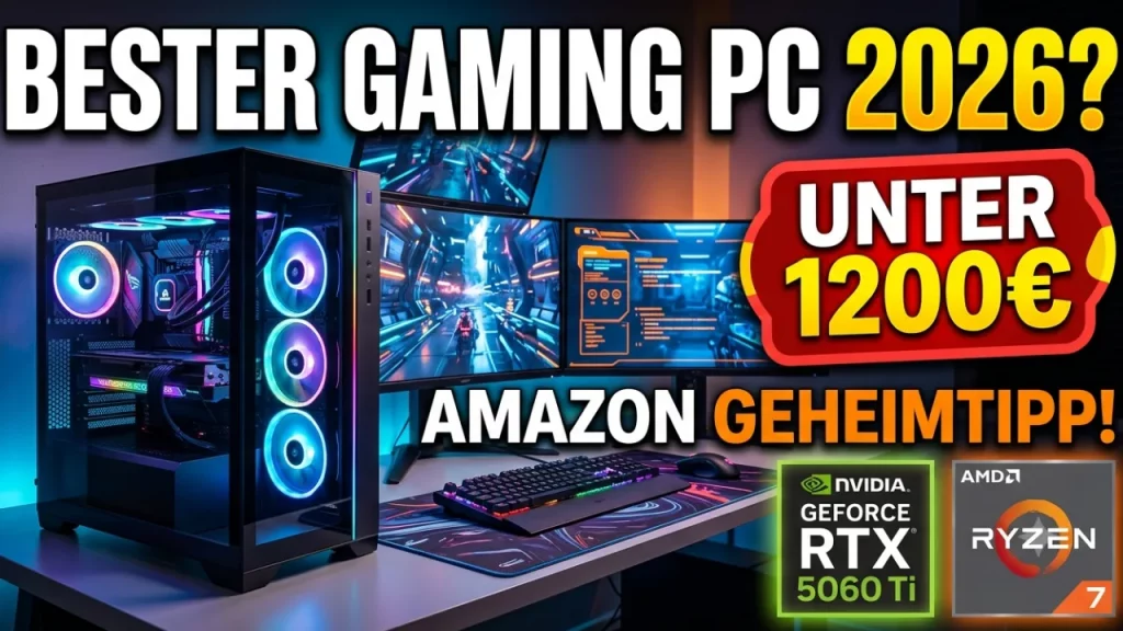 Bester Gaming PC bei Amazon für unter 1200€ mit Ryzen 7 5700X und RTX 5060 Ti