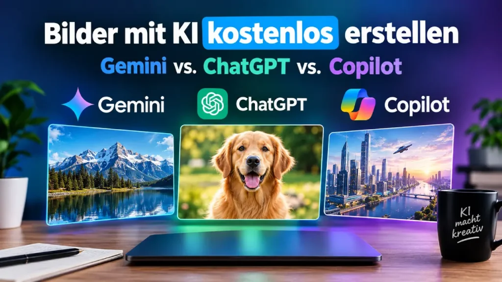 KI-Bilder kostenlos erstellen Gemini vs ChatGPT vs Copilot