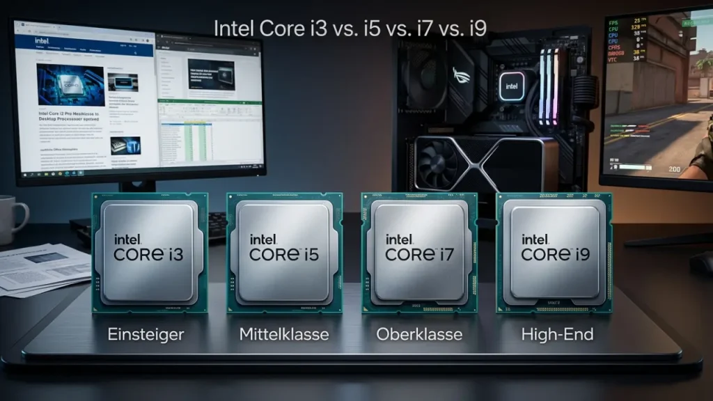 Intel Core i3, i5, i7 und i9 im Vergleich für Gaming und Office