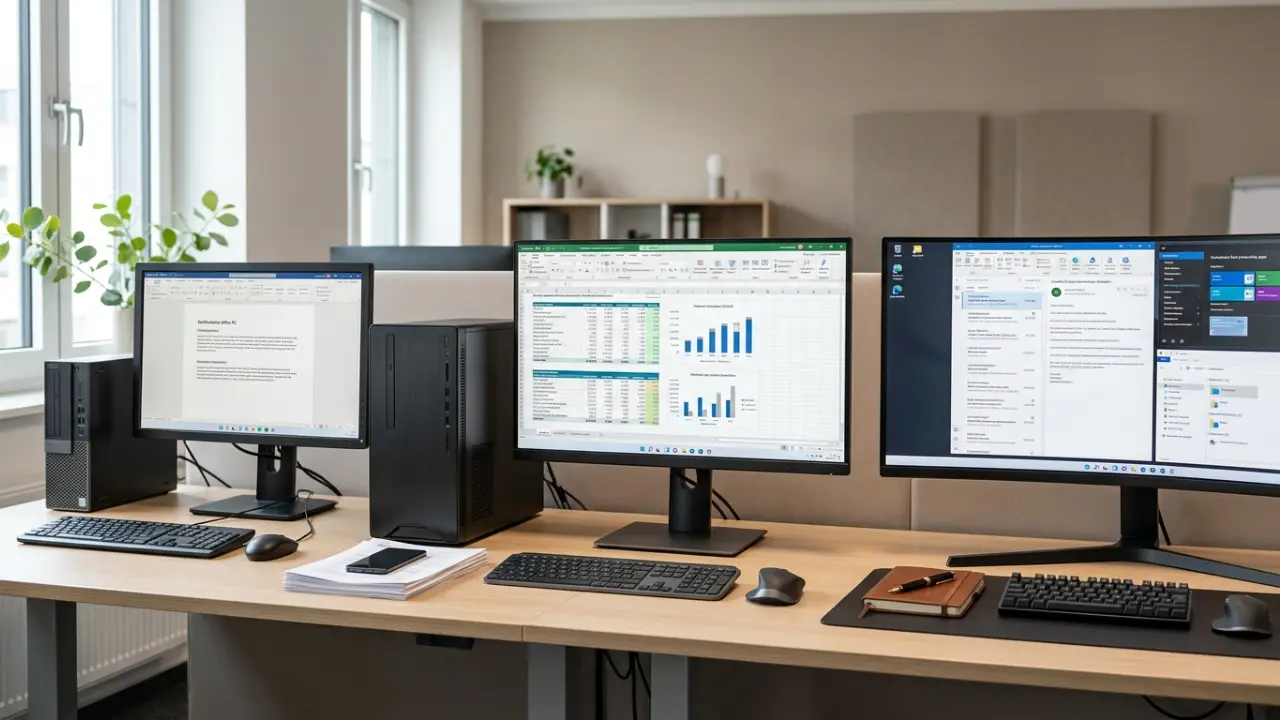 Drei Office-PCs verschiedener Leistungsklassen im Vergleich