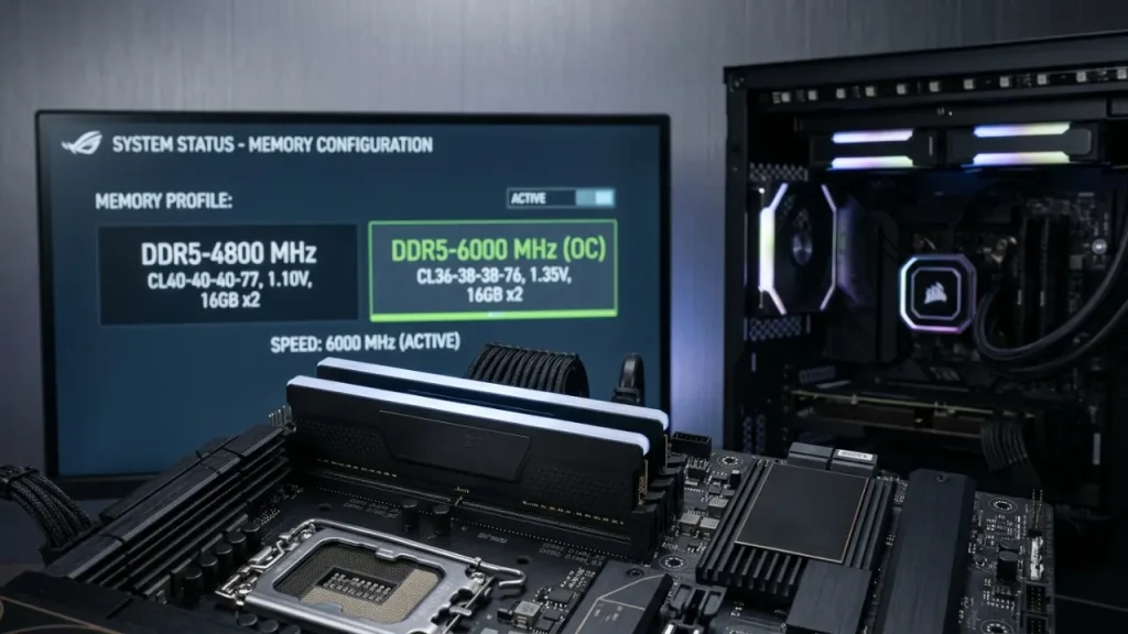 DDR5-RAM mit aktiviertem Speicherprofil im BIOS