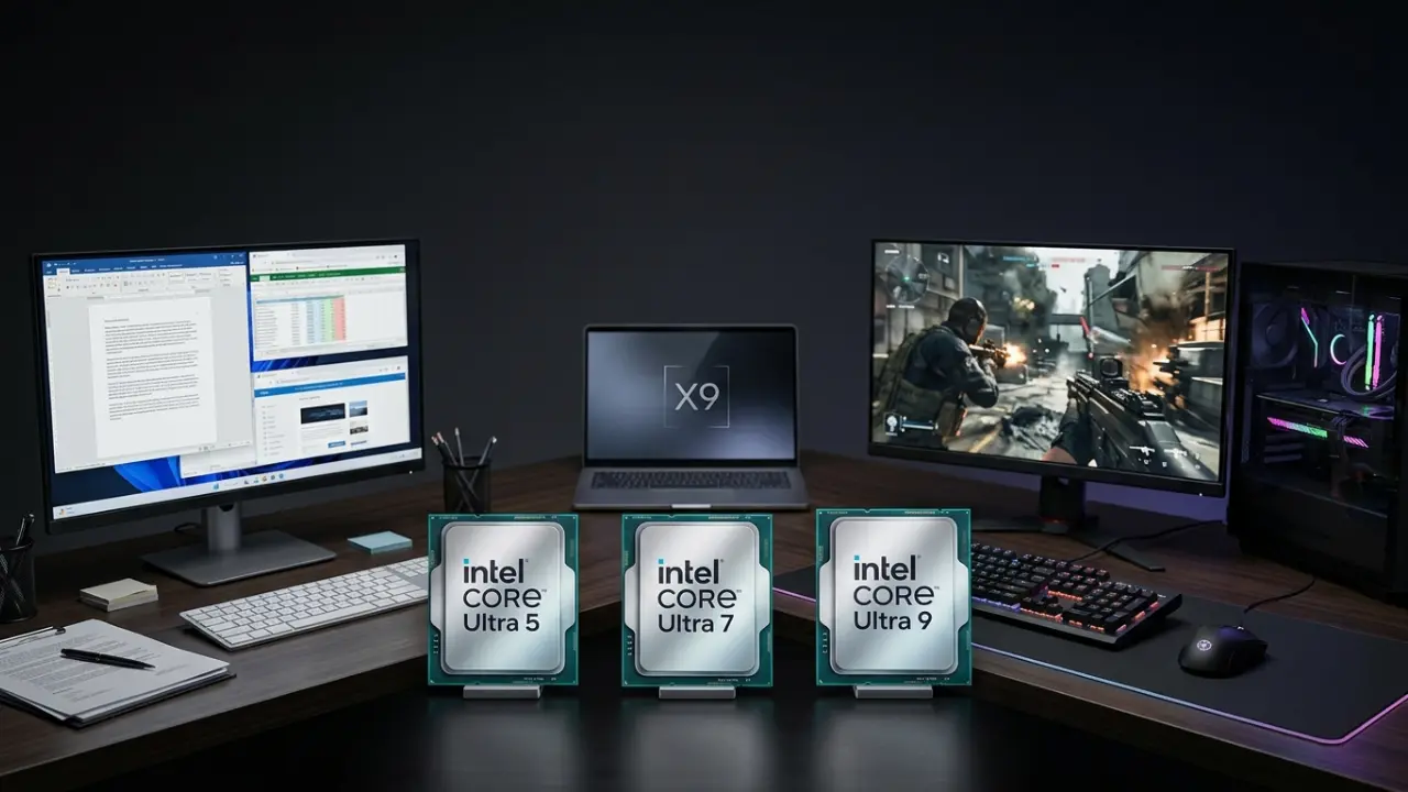 Intel Core Ultra 5, Ultra 7 und Ultra 9 im Vergleich für Office und Gaming