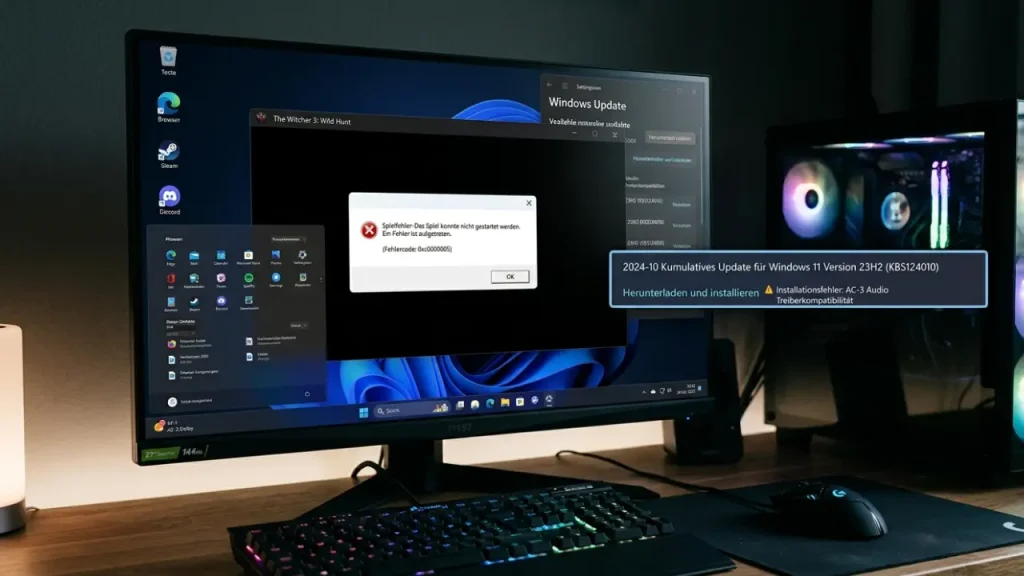 Windows 11 mit Spielabsturz nach Update KB5124010 und AC-3-Audiofehler